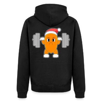 Carrot Christmas Bodybuilding - Unisex Premium Organic Zip Hoodie - black - Back - Nico (187cm)