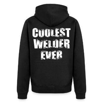 The coolest welder ever - Unisex Premium Organic Zip Hoodie - black - Back - Nico (187cm)