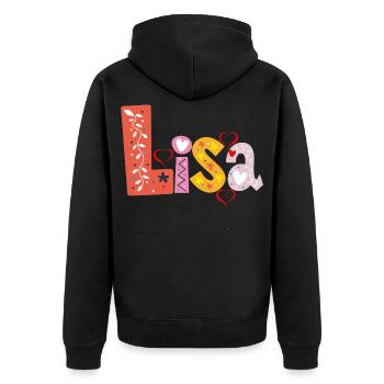 Nom personnalisé de Lisa - Veste à capuche bio Premium Unisexe - noir - Dos - Nico (187cm)