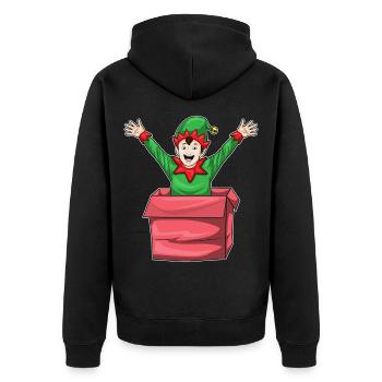 Boîte de Noël des Elfes - Veste à capuche bio Premium Unisexe - noir - Dos - Nico (187cm)