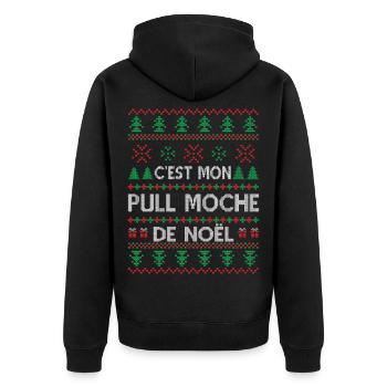 C'est Mon Pull Moche De Noël - Veste à capuche bio Premium Unisexe - noir - Dos - Nico (187cm)