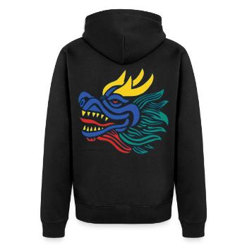 Le sourire du dragon - Veste à capuche bio Premium Unisexe - noir - Dos - Nico (187cm)
