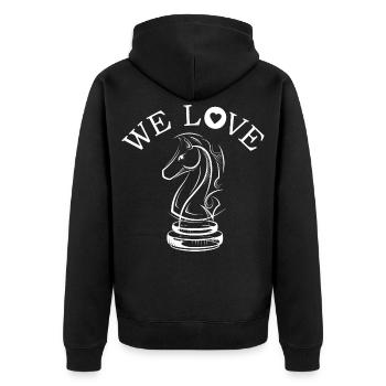 Cheval Echecs Symbole Love Club Illustration icône - Veste à capuche bio Premium Unisexe - noir - Dos - Nico (187cm)