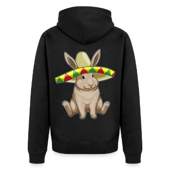Bunny Sombrero - Unisex Premium Organic Zip Hoodie - black - Back - Nico (187cm)