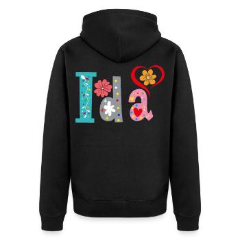 Personalized Ida Name - Unisex Premium Organic Zip Hoodie - black - Back - Nico (187cm)