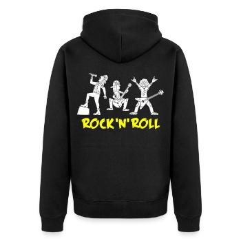 Conception de groupe de musique rock 'n' roll rétro - Veste à capuche bio Premium Unisexe - noir - Dos - Nico (187cm)