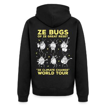 Ze Bugs Climate Change Rock Band - Unisex Premium Organic Zip Hoodie - black - Back - Nico (187cm)