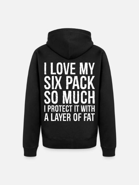 I love my six pack so much funny shirt - Unisex Premium Organic Zip Hoodie - black