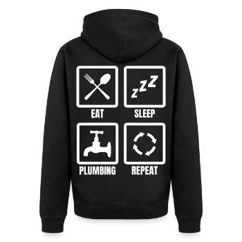 Manger dormir plomberie répéter - Veste à capuche bio Premium Unisexe - noir - Dos - Nico (187cm)