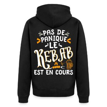 Le kebab est en cours barbecue anniversaire - Veste à capuche bio Premium Unisexe - noir - Dos - Nico (187cm)