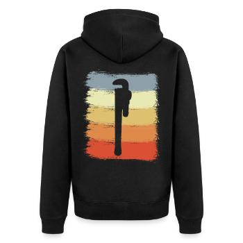 Clé à pipe vintage - Veste à capuche bio Premium Unisexe - noir - Dos - Nico (187cm)