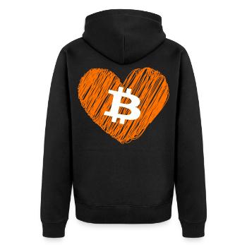 Bitcoin Crypto Cryptocurrency Splash - Unisex Premium Organic Zip Hoodie - black - Back - Nico (187cm)