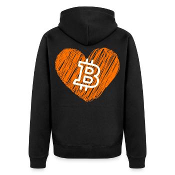 Bitcoin Crypto Cryptocurrency Splash - Unisex Premium Organic Zip Hoodie - black - Back - Nico (187cm)
