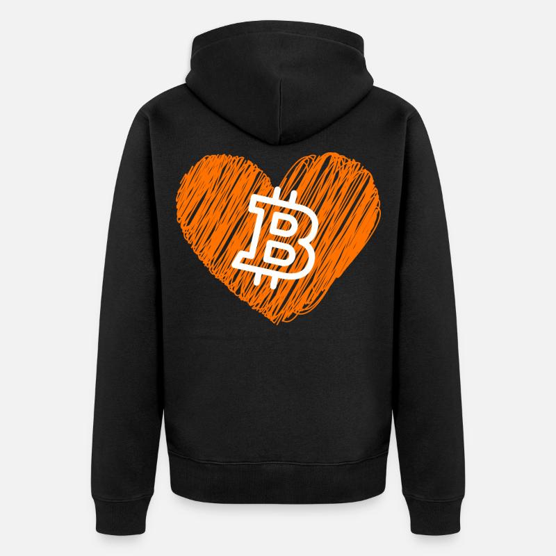Bitcoin Crypto Cryptocurrency Splash - Unisex Premium Bio Zip Hoodie - Schwarz