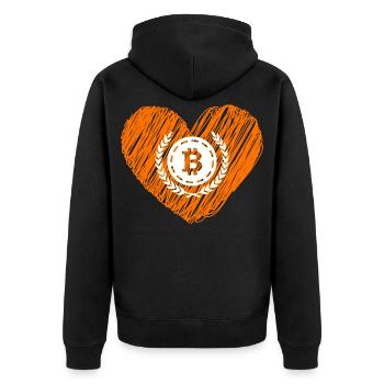 Bitcoin Crypto Cryptocurrency Splash - Unisex Premium Organic Zip Hoodie - black - Back - Nico (187cm)