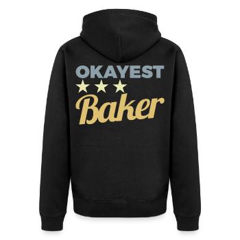 Average baker - Unisex Premium Organic Zip Hoodie - black - Back - Nico (187cm)
