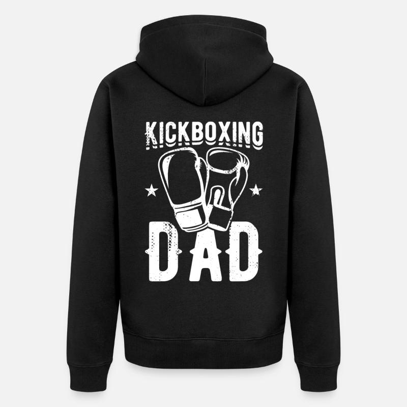 Kickboxer Vater - Unisex Premium Bio Zip Hoodie - Schwarz