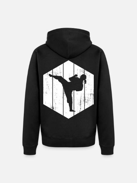 Karate Girl - Unisex Premium Organic Zip Hoodie - black