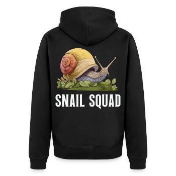 Escargot Squad – Amour d’escargot et humour de jardin - Veste à capuche bio Premium Unisexe - noir - Dos - Nico (187cm)