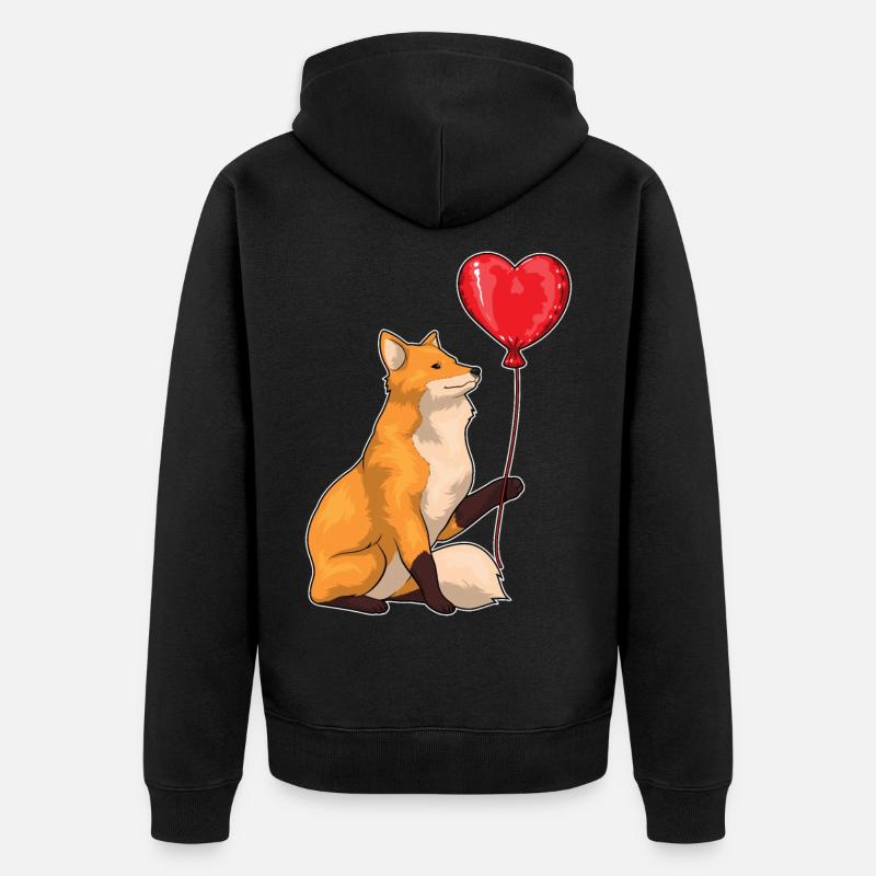 Fuchs Luftballon - Unisex Premium Bio Zip Hoodie - Schwarz