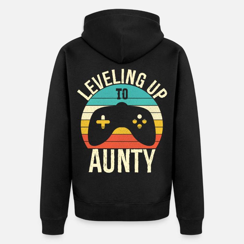 Leveling up to aunty - Veste à capuche bio Premium Unisexe - noir