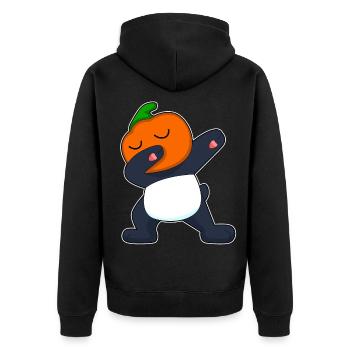 Panda Halloween Hip Hop Dance - Unisex Premium Organic Zip Hoodie - black - Back - Nico (187cm)