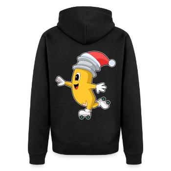 Patins à roulettes de Noël Pencil - Veste à capuche bio Premium Unisexe - noir - Dos - Nico (187cm)