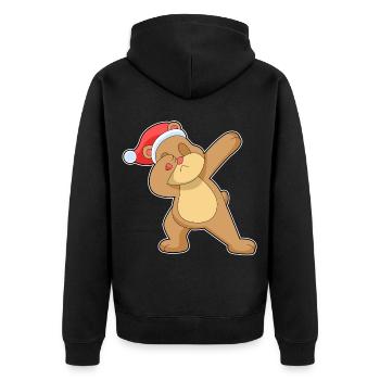 Bär Weihnachten Hip Hop Tanz - Unisex Premium Bio Zip Hoodie - Schwarz - Hinten - Nico (187cm)