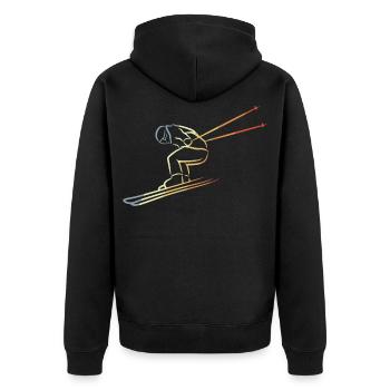 Croquis de sports d’hiver - Veste à capuche bio Premium Unisexe - noir - Dos - Nico (187cm)