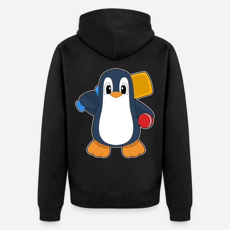 Penguin Cricket Cricket Batte - Veste à capuche bio Premium Unisexe - noir