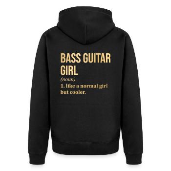 Basse Guitar Girl Citation Drôle - Veste à capuche bio Premium Unisexe - noir - Dos - Nico (187cm)