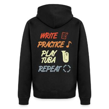 Tuba Motivation - Veste à capuche bio Premium Unisexe - noir - Dos - Nico (187cm)