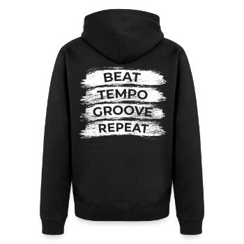 Drums Motivation - Unisex Premium Organic Zip Hoodie - black - Back - Nico (187cm)