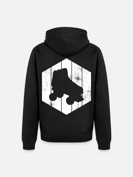 Roller Skates Sketch - Unisex Premium Organic Zip Hoodie - black