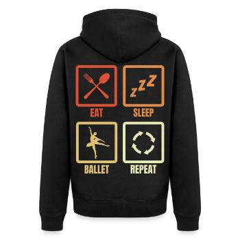 Manger dormir Ballet Répéter - Veste à capuche bio Premium Unisexe - noir - Dos - Nico (187cm)