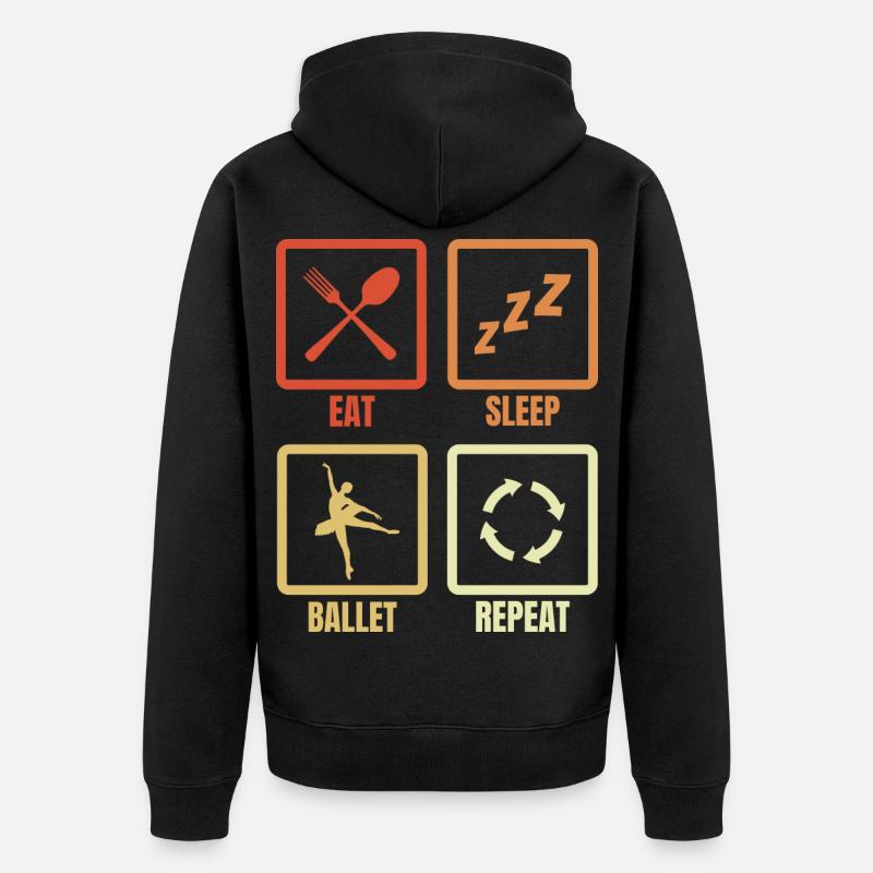 Manger dormir Ballet Répéter - Veste à capuche bio Premium Unisexe - noir