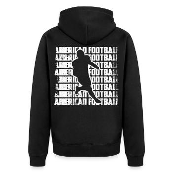 American Football Spieler - Unisex Premium Bio Zip Hoodie - Schwarz - Hinten - Nico (187cm)
