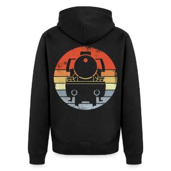 Locomotive d’époque - Veste à capuche bio Premium Unisexe - noir - Dos - Nico (187cm)