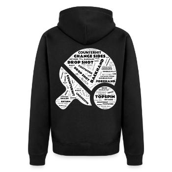Table Tennis Table Tennis Player Ping Pong Men - Unisex Premium Organic Zip Hoodie - black - Back - Nico (187cm)