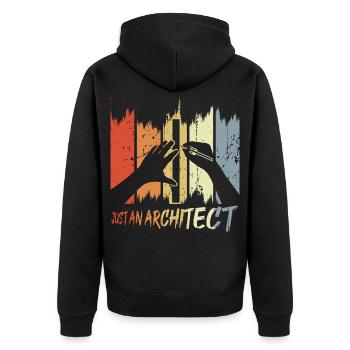 Drôle d’architecte - Veste à capuche bio Premium Unisexe - noir - Dos - Nico (187cm)