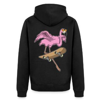 Flamingo Skater Skateboard Sport - Veste à capuche bio Premium Unisexe - noir - Dos - Nico (187cm)