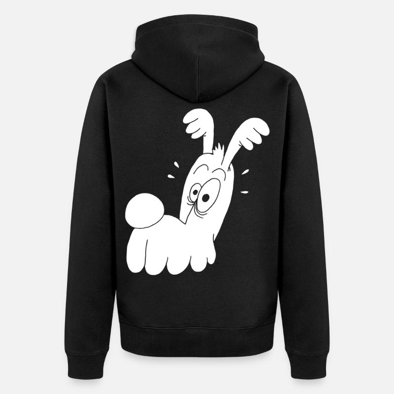 Chien blanc rigolo - Veste à capuche bio Premium Unisexe - noir