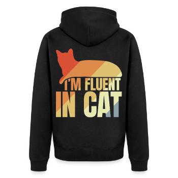 Je parle couramment le chat - Veste à capuche bio Premium Unisexe - noir - Dos - Nico (187cm)