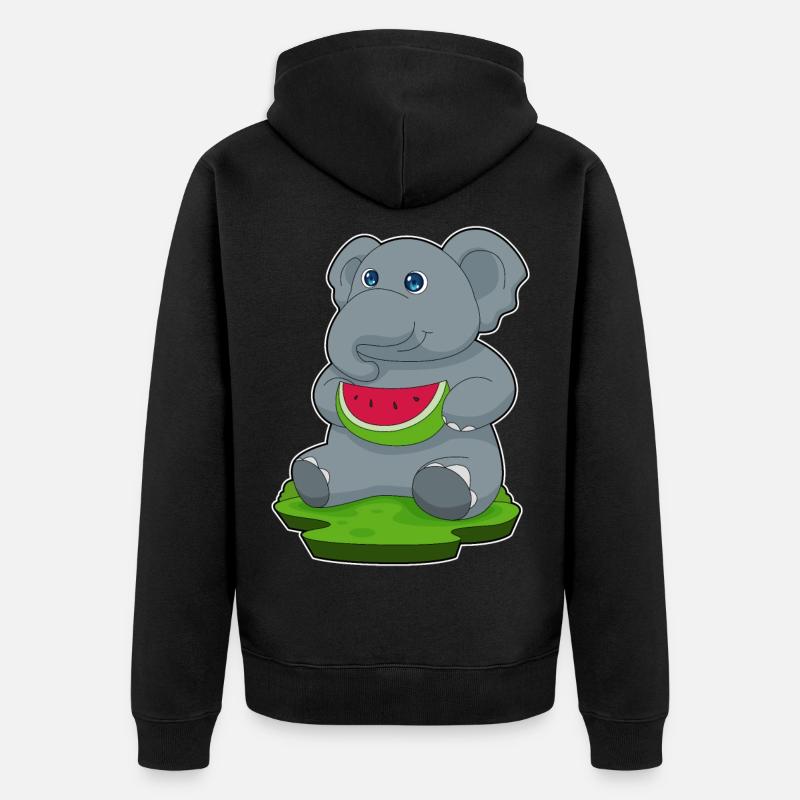 Pastèque éléphant - Veste à capuche bio Premium Unisexe - noir