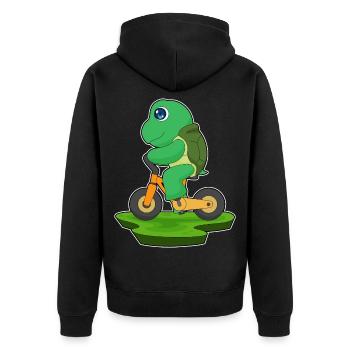 Turtle Bicycle - Unisex Premium Organic Zip Hoodie - black - Back - Nico (187cm)