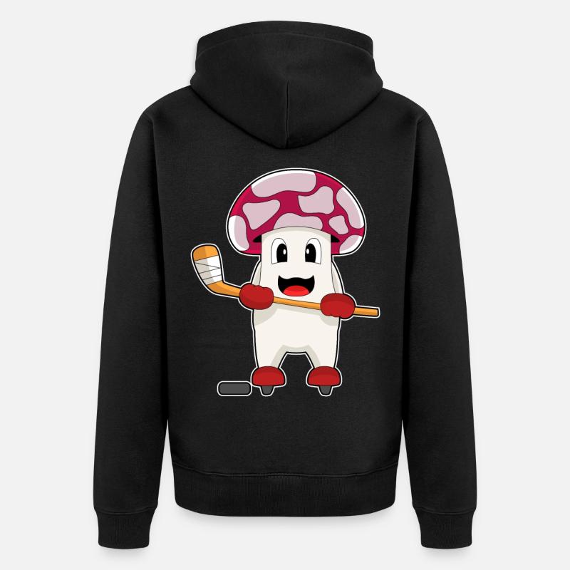 Pilz Eishockey Eishockeyschläger - Unisex Premium Bio Zip Hoodie - Schwarz