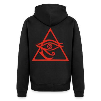 The Red Pyramid of the God Horus - Unisex Premium Organic Zip Hoodie - black - Back - Nico (187cm)