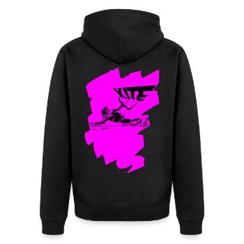 Pink Kite - Unisex Premium Organic Zip Hoodie - black - Back - Nico (187cm)