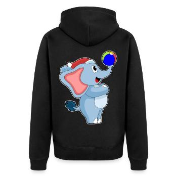Polo nautique de Noël éléphant - Veste à capuche bio Premium Unisexe - noir - Dos - Nico (187cm)