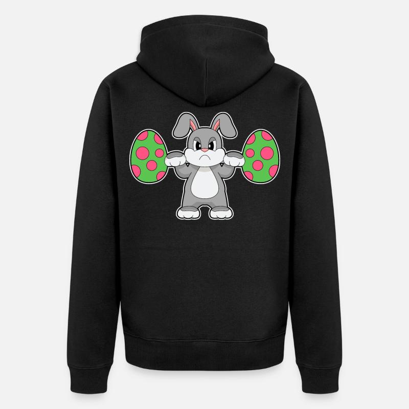 Culturisme de Pâques Bunny - Veste à capuche bio Premium Unisexe - noir